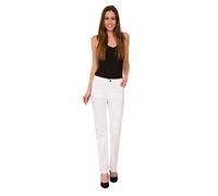 FashionLabels4Less Ex High Street Brand 1127 Straight Leg Embellished Jeans - Colour: White, Size: 8 Lengths: Standard/Medium 30"