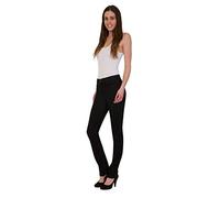 FashionLabels4Less Ex High Street Brand 6315 Ladies Straight Leg Denim Jeans Added Stretch - Colour: Black, Size: 16 Leg Length: Standard