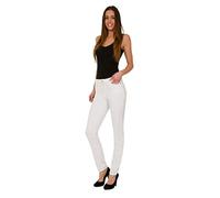 FashionLabels4Less Ex High Street Brand 7804 Autograph Relaxed Girlfriend Denim Jeans with Stretch - Colour: White, Size: 14 Leg Length: Standard