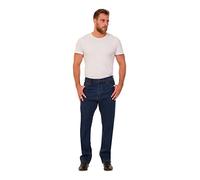 FashionLabels4Less Ex High Street Brand 8427T Mens Slim Fit Tapered Leg Jean Added Stretch with Water Resistant - Colour: Denim Blue, Size: 30 Length: 29"