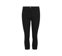Fashionlabels4less Ex High Street Brand Cotton Rich Crop Cropped Jegging Women Cropped Stretch Crop Capri Pants 3/4 Length Elasticated Leggings Casual Tapered Jeggings Colour: Black, Size: 12