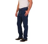 FashionLabels4Less Ex High Street Brand Mens 8450 Regular Fit Jean with Stretch Straight Leg, Color: Indigo, Size: 42 Inside Leg: 29"