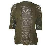 FashionMark Plus Size Women's Crochet Knitted Shrug Cardigan - Green - 16-18