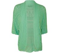 FashionMark Plus Size Women's Crochet Knitted Shrug Cardigan - Green - 24-26