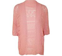 FashionMark Plus Size Women's Crochet Knitted Shrug Cardigan - Pink - 16-18