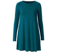 FashionMark Womens Long Sleeves Plus Size Swing Dress Ladies Plain Jersey Hanky Swing Dress - blue - 20/22