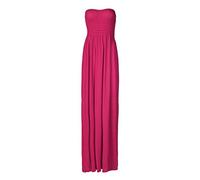 FashionMark Women's Plus Size Plain Boobtube Elasticated Sheering Maxi Dress - pink - 12 UK/14 UK/M/L