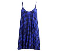 FashionMark Women's Plus Size Strappy Tartan Check Print Flared Swing Dress Top Vest - Multi - XX-Large