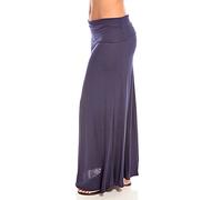 FashionMark Womens Super Soft Fold Over Maxi Skirt - blue - Small