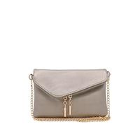 FashionPuzzle Envelope Clutch Evening Bag, Light Pewter (Metallic), One Size