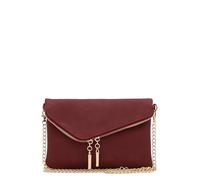 FashionPuzzle Envelope Wristlet Clutch Crossbody Bag with Chain Strap, Burgundy, One Size