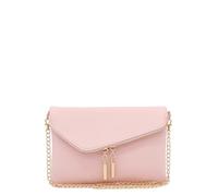 FashionPuzzle Envelope Wristlet Clutch Crossbody Bag with Chain Strap, Light Pink