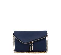FashionPuzzle Envelope Wristlet Clutch Crossbody Bag with Chain Strap, Navy, One Size