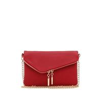 FashionPuzzle Envelope Wristlet Clutch Crossbody Bag with Chain Strap, Red, One Size