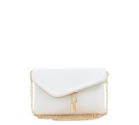 FashionPuzzle Envelope Wristlet Clutch Crossbody Bag with Chain Strap, White, One Size