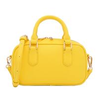 FashionPuzzle Mini PU Leather Satchel Purse Top Handle Crossbody Bag, Yellow, 8" x 5" x 3"