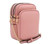 FashionPuzzle Multi Pocket Casual Crossbody Bag, Dusty Pink, One Size