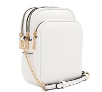 FashionPuzzle Multi Pocket Casual Crossbody Bag, White, One Size