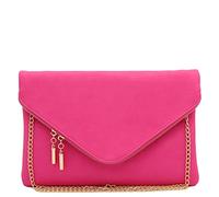 FashionPuzzle Oversized Envelope Clutch Evening Bag with Chain Strap, Xl-fuchsia, One Size