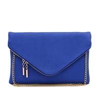 FashionPuzzle Oversized Envelope Clutch Evening Bag with Chain Strap, Xl-royal Blue, One Size
