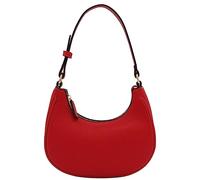 FashionPuzzle Small Crescent Shoulder Bag Underarm Purse, Red/Red, One Size