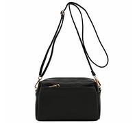 FashionPuzzle Triple Zip Small Crossbody Bag, Black, One Size