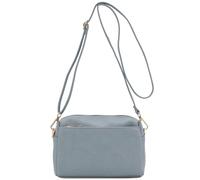 FashionPuzzle Triple Zip Small Crossbody Bag, Blue Grey, One Size