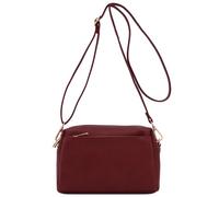 FashionPuzzle Triple Zip Small Crossbody Bag, Burgundy, One Size