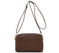 FashionPuzzle Triple Zip Small Crossbody Bag, Dark Taupe, One Size