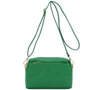 FashionPuzzle Triple Zip Small Crossbody Bag, Kelly Green, One Size