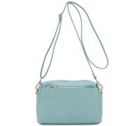 FashionPuzzle Triple Zip Small Crossbody Bag, Light Blue, One Size