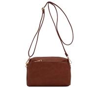 FashionPuzzle Triple Zip Small Crossbody Bag, Mocha, One Size
