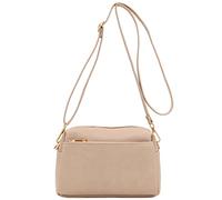 FashionPuzzle Triple Zip Small Crossbody Bag, Nude, One Size