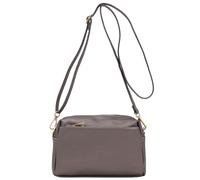 FashionPuzzle Triple Zip Small Crossbody Bag, Pewter (Metallic), One Size