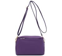 FashionPuzzle Triple Zip Small Crossbody Bag, Purple, One Size