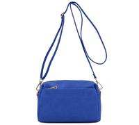 FashionPuzzle Triple Zip Small Crossbody Bag, Royal Blue, One Size