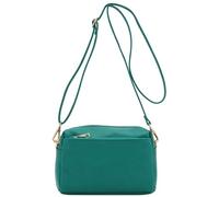 FashionPuzzle Triple Zip Small Crossbody Bag, Teal, One Size