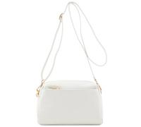 FashionPuzzle Triple Zip Small Crossbody Bag, White, One Size