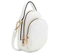 FashionPuzzle Two Compartment Phone Crossbody Mini Bag, White, One Size