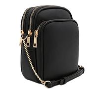 FashionPuzzle Women's Multi Pocket Casual Crossbody Bag, Black, One Size