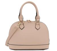 FashionPuzzle Zip-Around Saffiano Classic Dome Satchel, Nude, One Size