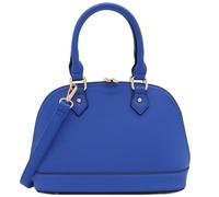 FashionPuzzle Zip-Around Saffiano Classic Dome Satchel, Royal Blue, One Size