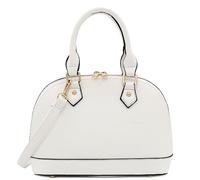 FashionPuzzle Zip-Around Saffiano Classic Dome Satchel, White, One Size