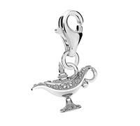 FASHIONS FOREVER® 925 Sterling Silver Aladdin's Magical Genie Lamp Clip-On Charm, Handmade In UK