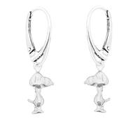 FASHIONS FOREVER® 925 Sterling Silver Bow Wow Snoopy Dog Leverback Earrings, Handmade In UK