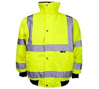 Fashion's island Hi Vis Viz Safety Zip Up Bomber Jacket Children High Visibility Long Sleeve Coat