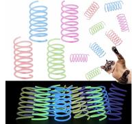Fashion's Talk 12PCS Glow-in-The-Dark Springs Cat Toys for Indoor Cats,Jelly Color Interactive Play Kitten Toys for Chase and Exercise
