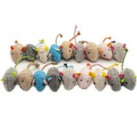 Fashion's Talk Cat Mice Toy 18-Pack Plush Catnip-Filled Mice Toys for Indoor Cats - Realistic Design, 9 Assorted Colors, 2 of Each, Value Pack