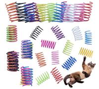 Fashion's Talk Cat Spring Toys - 12 Pack Colorful Plastic Springs for Indoor Cats & Kittens - Interactive Swat, Bite & Hunt Play - Durable, BPA-Free, 12 Vibrant Colors (12)