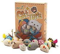 Fashion's Talk Mouse Cat Toys Soft Plush Catnip Mice Assorted Style Variety Pack 32 Count